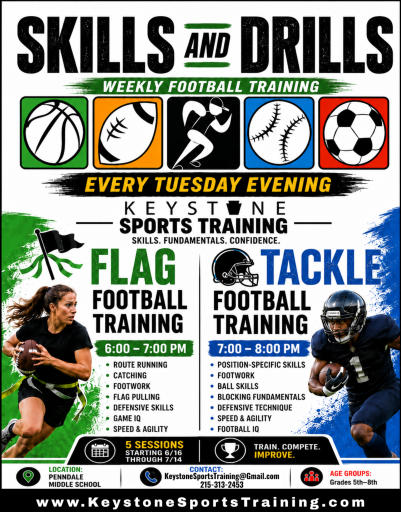 flag football training and tackle football training